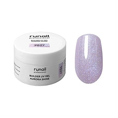 9827 Моделирующий УФ-гель c шиммером BUILDER UV GEL AURORA SHINE, 15г №9827