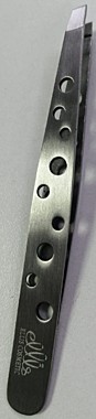 EC RP 014 Пинцет прямой с отверстиями, скошенный край, 9 см