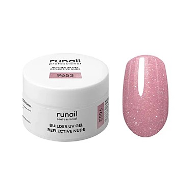 9653 Моделирующий УФ-гель светоотражающий BUILDER UV GEL REFLECTIVE NUDE, 15г №9653