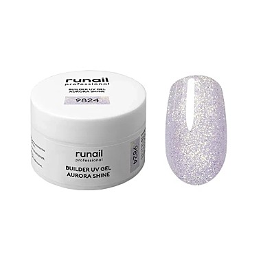 9824 Моделирующий УФ-гель c шиммером BUILDER UV GEL AURORA SHINE, 15г №9824