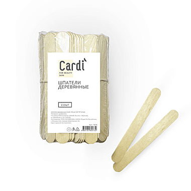 7634 Шпатель деревянный Cardi, 150шт (140*18*1.8мм)