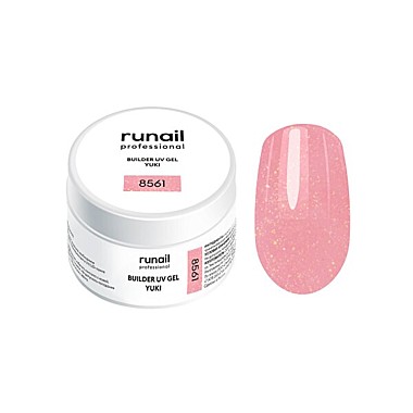 8561 Моделирующий УФ-гель с хлопьями Юки BUILDER UV GEL YUKI, 15 г