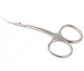 Y SN 025 Ножницы для кутикулы с загнутыми кончиками, средние кольца L 105 мм, кромка 22 мм