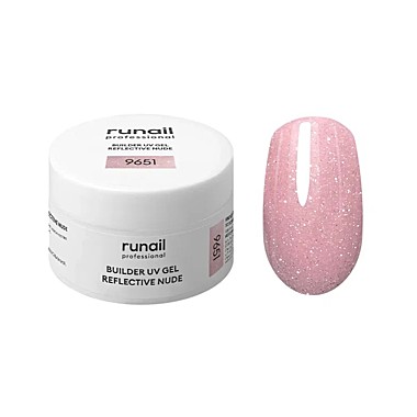 9651 Моделирующий УФ-гель светоотражающий BUILDER UV GEL REFLECTIVE NUDE, 15г №9651